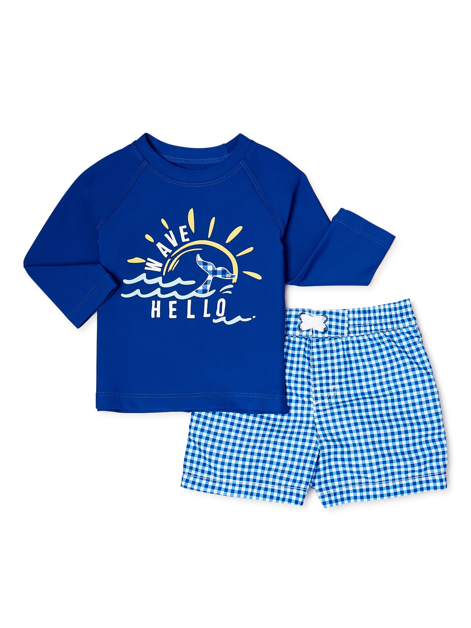 Wonder Nation Baby Boy Rash Guard Swim Set, Sizes 0M9M