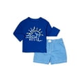 thumbnail image 1 of Wonder Nation Baby Boy Rash Guard Swim Set, Sizes 0M-9M, 1 of 3