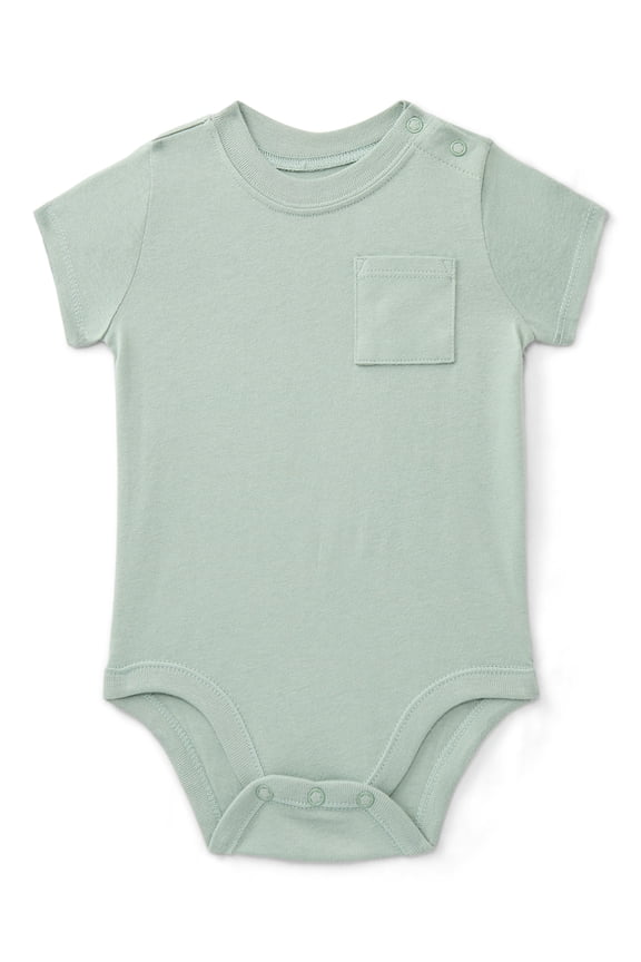 Baby Boys Pocket Bodysuit with Short Sleeves, Sizes 0M-24M