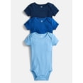 thumbnail image 1 of Wonder Nation Baby Boys' Solid Bodysuit with Short Sleeves, 3-Piece, Sizes 0M-24M, 1 of 4