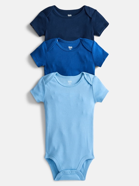 Baby Boys' Solid Bodysuit with Short Sleeves, 3-Piece, Sizes 0M-24M
