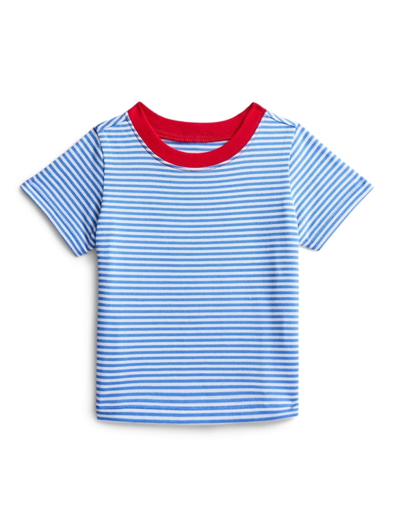 Baby Boys Striped Tee with Short Sleeves, Sizes 0-24 Months