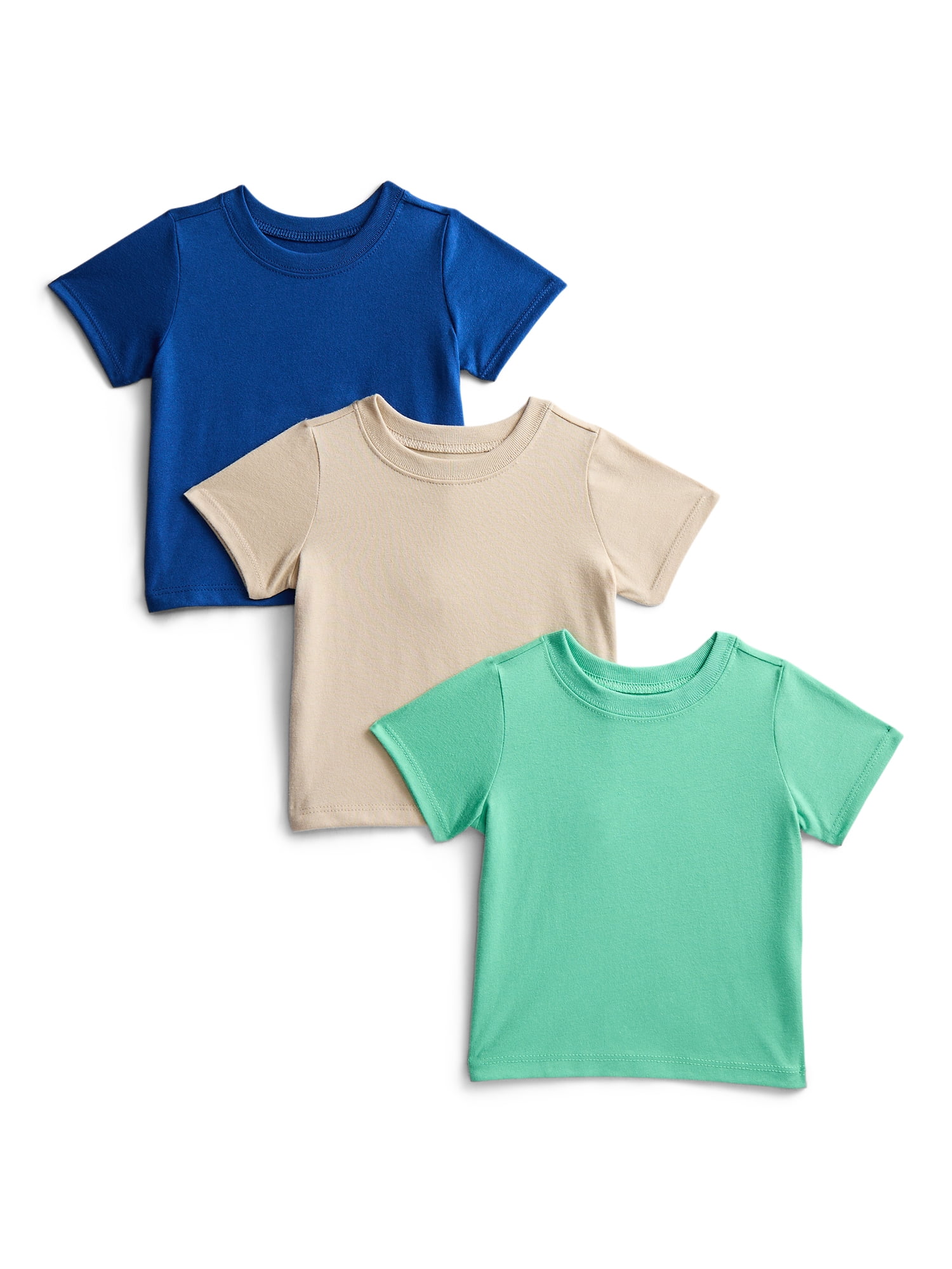 Wonder Nation Baby Boys Tee with Short Sleeves, 3-Pack, Sizes 0-24M