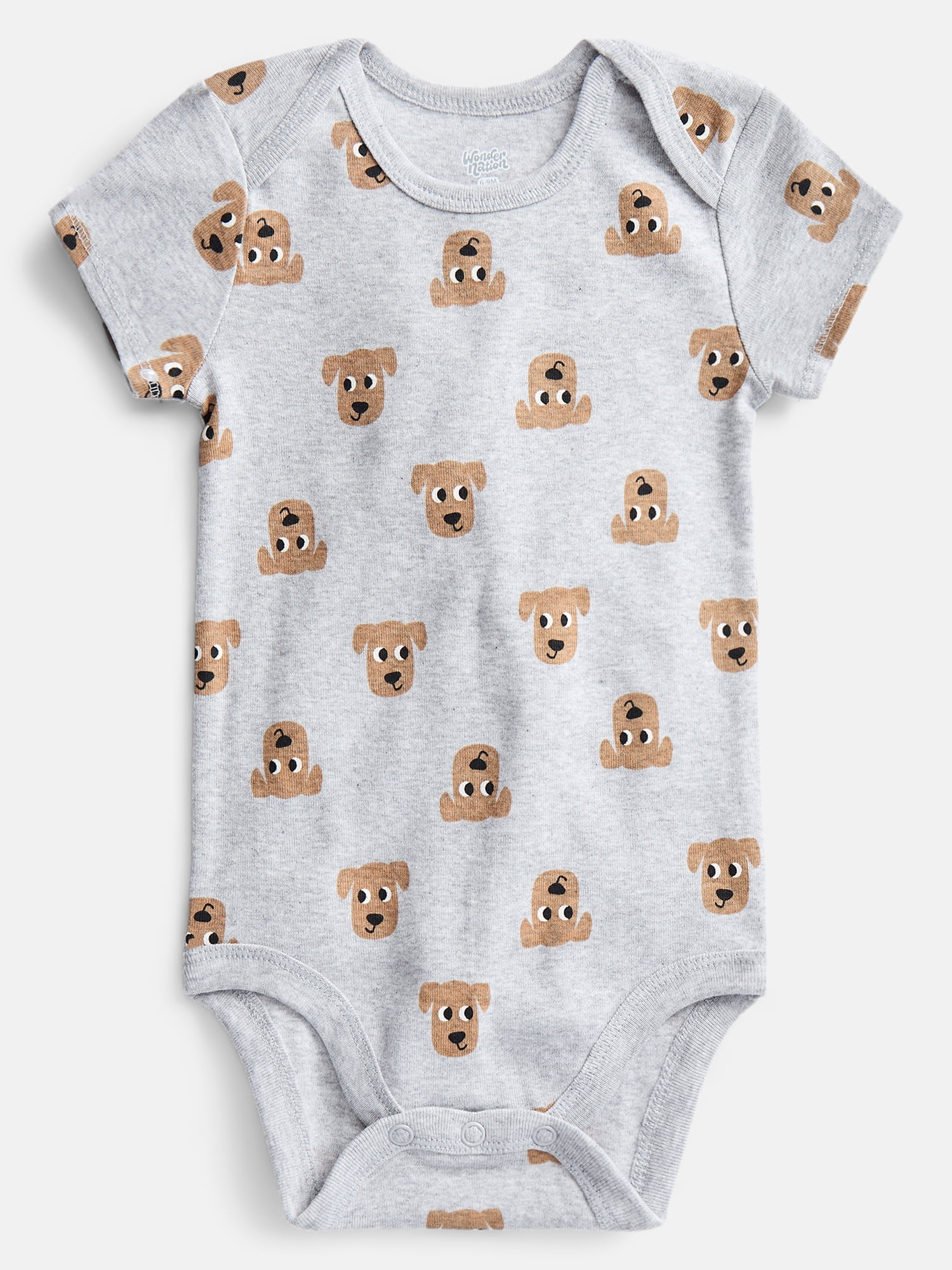 Wonder Nation Baby Boys' Graphic Cotton Bodysuit with Short Sleeves, Sizes 0M-24M