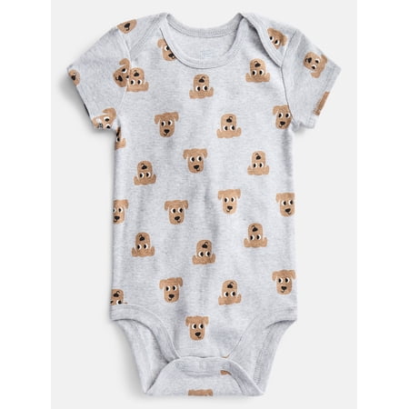 Wonder Nation Baby Boys' Graphic Cotton Bodysuit with Short Sleeves, Sizes 0M-24M