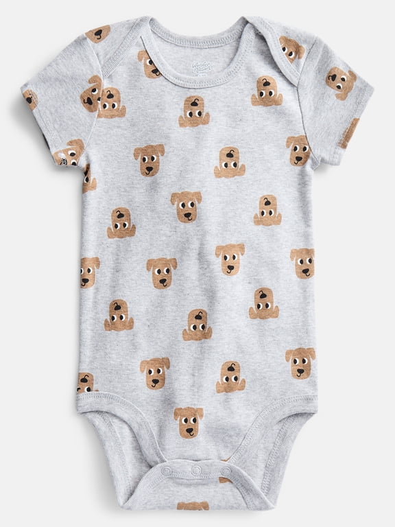 Baby Boys' Graphic Cotton Bodysuit with Short Sleeves, Sizes 0M-24M