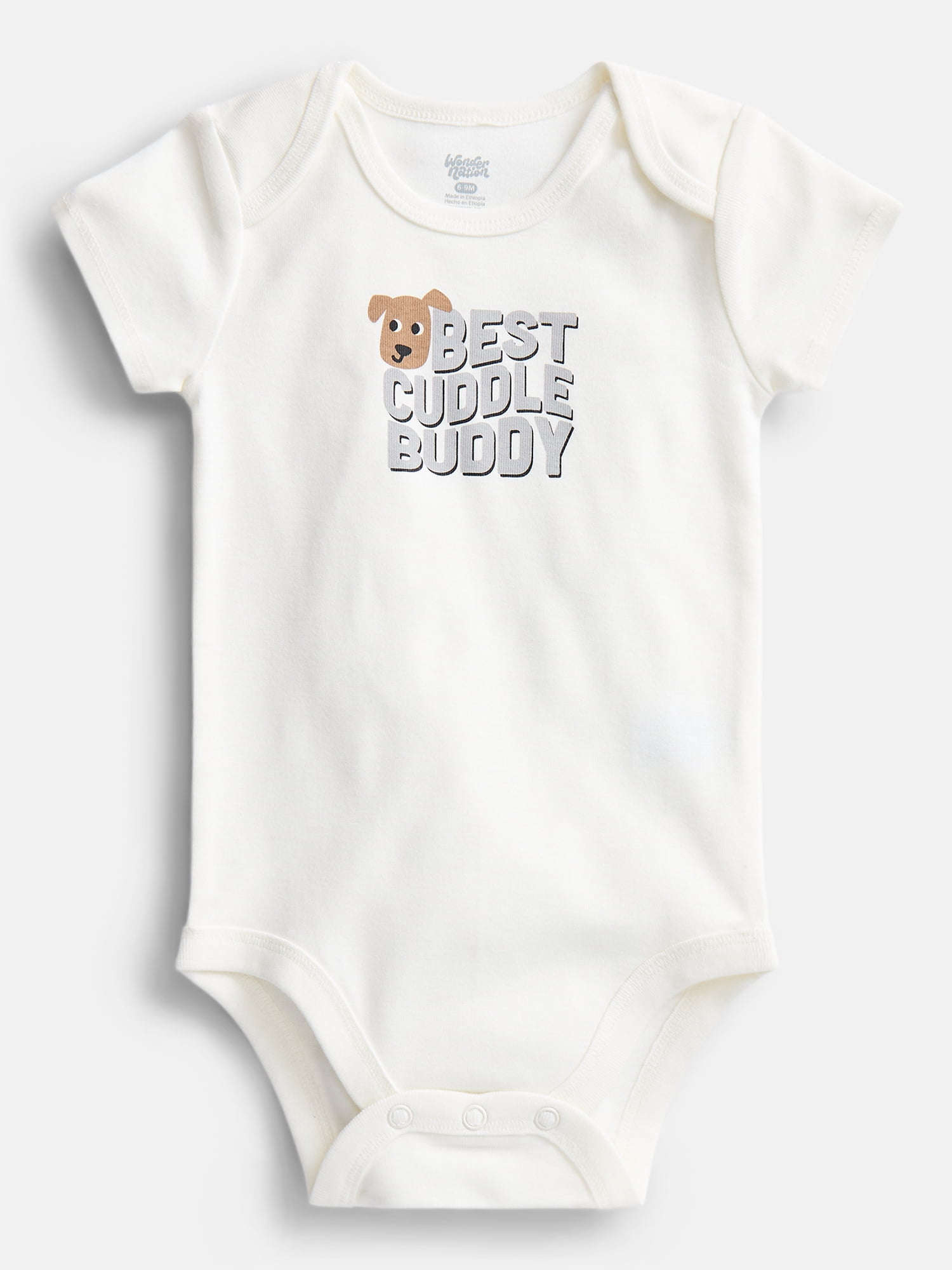 Wonder Nation Baby Boy Short Sleeves Lap Bodysuit, Sizes 0-24M
