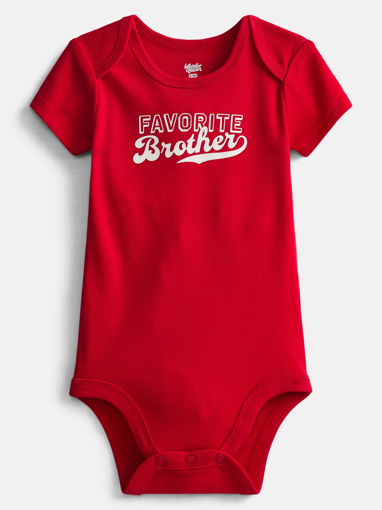 Wonder Nation Baby Boys' Graphic Cotton Bodysuit with Short Sleeves, Sizes 0M-24M