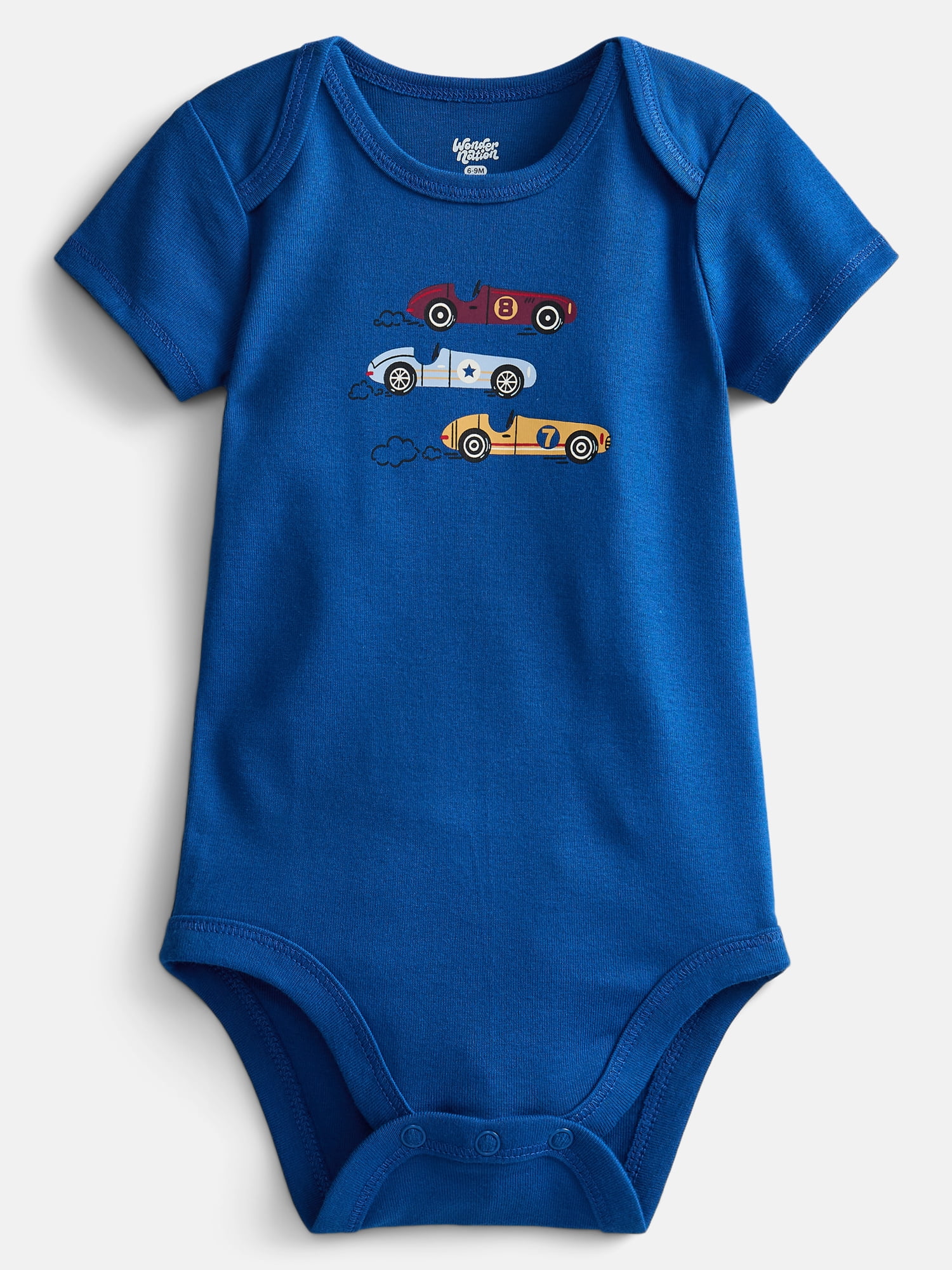 Wonder Nation Baby Boys' Graphic Cotton Bodysuit with Short Sleeves, Sizes 0M-24M