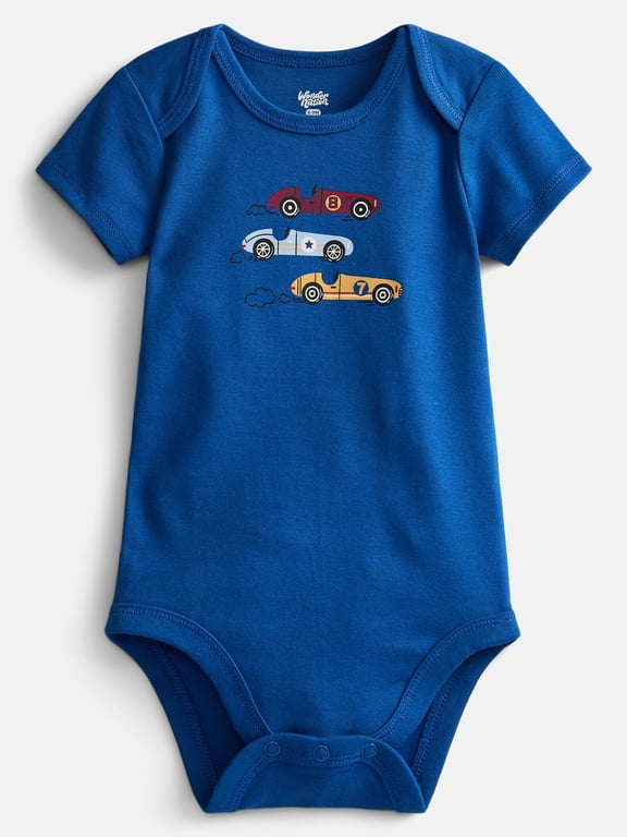 Baby Boys' Graphic Cotton Bodysuit with Short Sleeves, Sizes 0M-24M