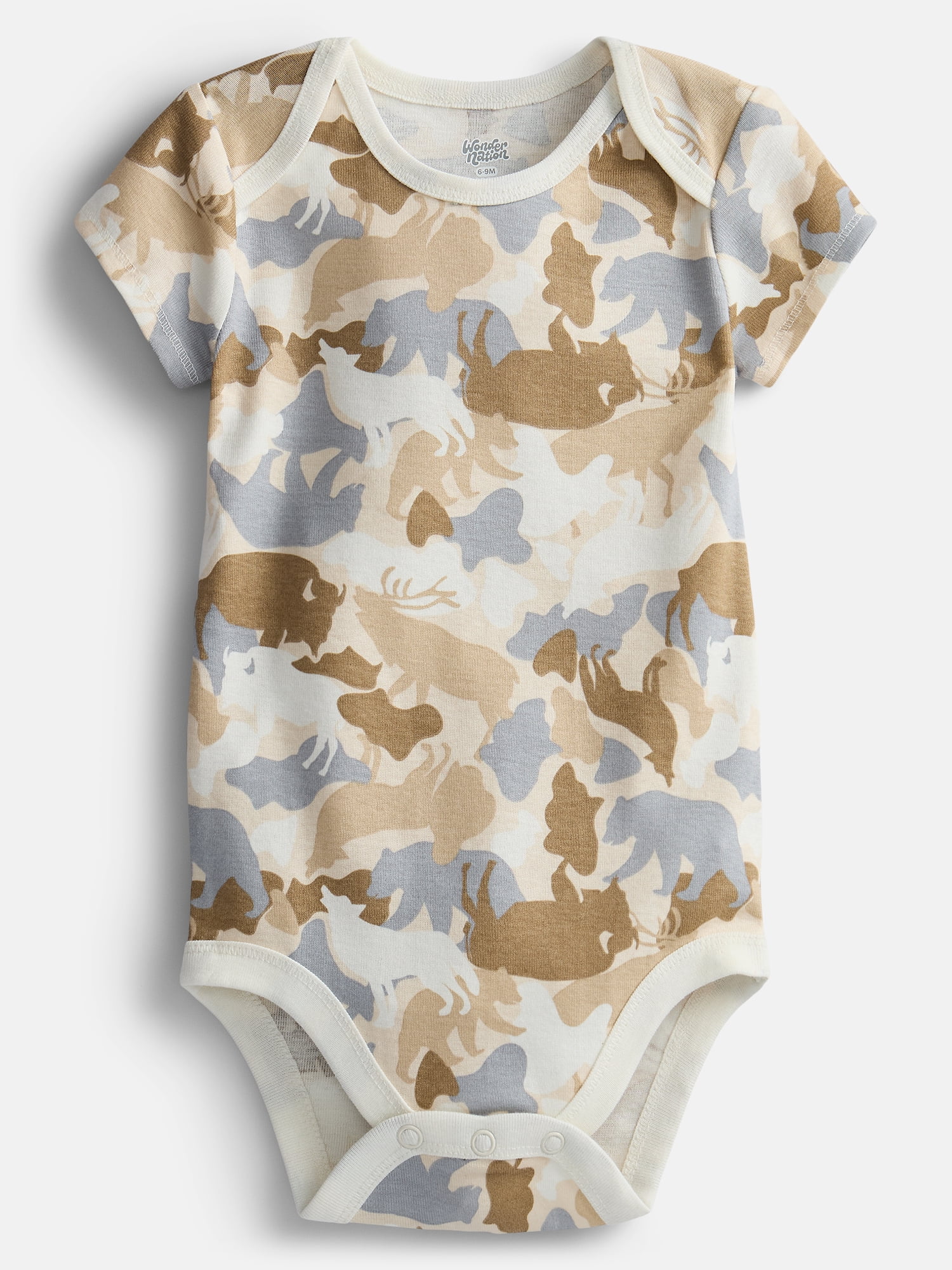 Wonder Nation Baby Boys' Graphic Cotton Bodysuit with Short Sleeves, Sizes 0M-24M