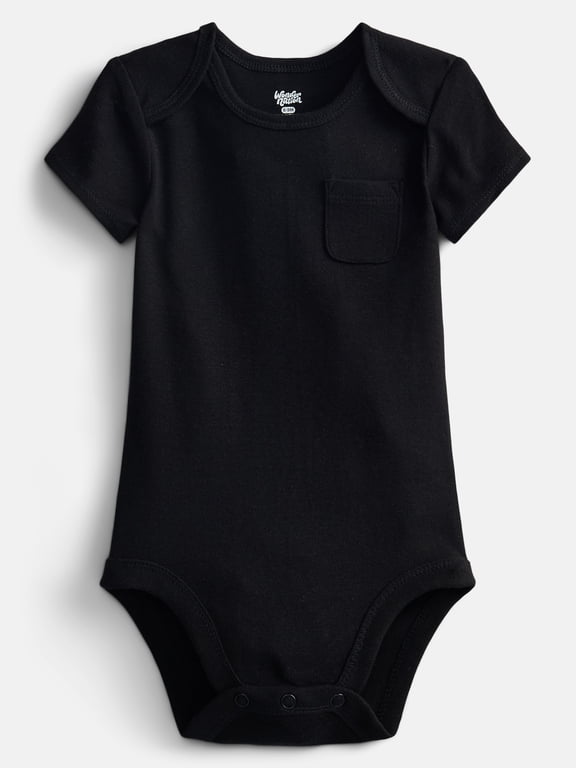 Baby Boys' Cotton Pocket Bodysuit with Short Sleeves, Sizes 0M-24M