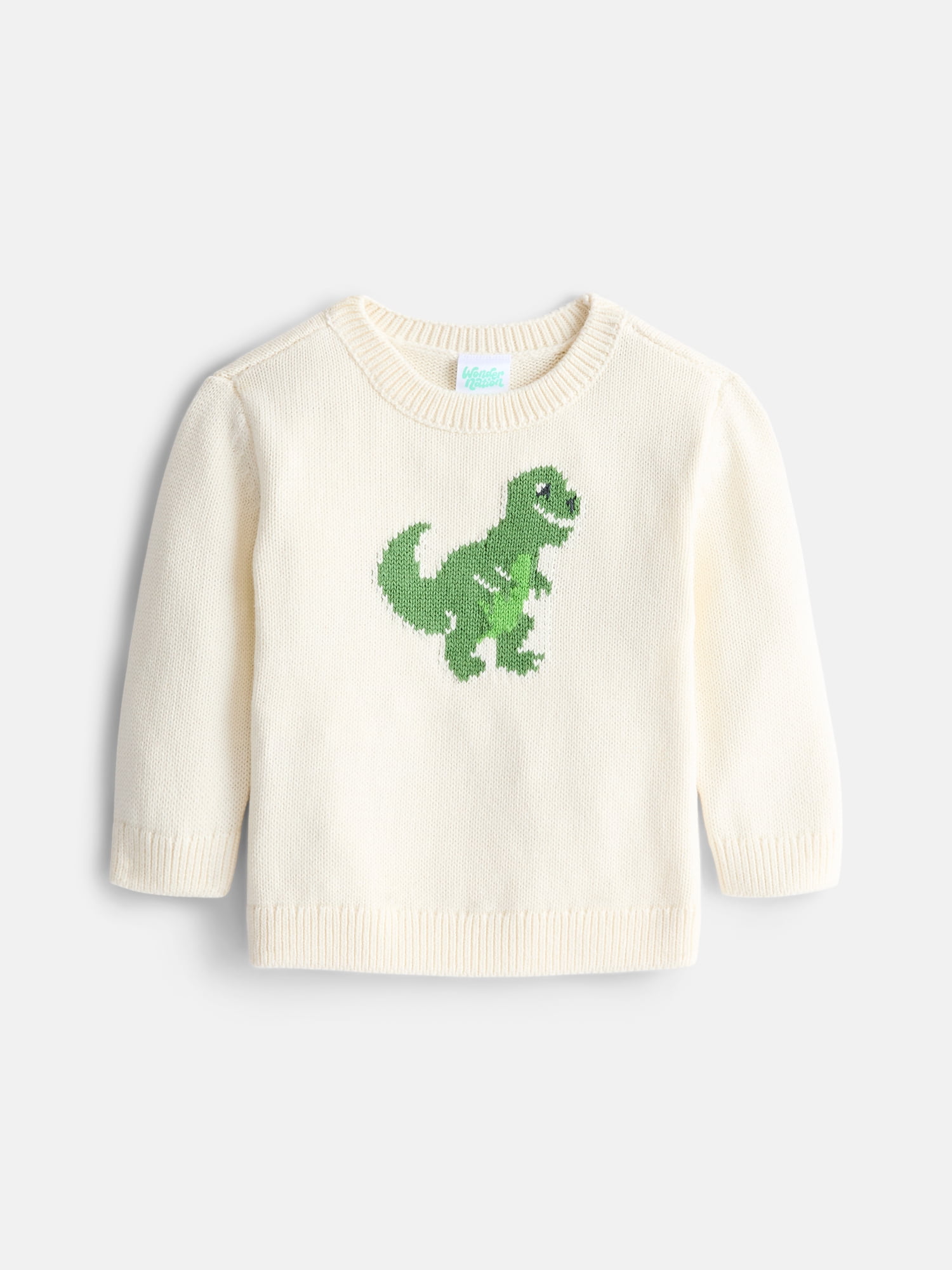 Wonder Nation Baby Boys Crewneck Sweater with Long Sleeves, Sizes 0-24M