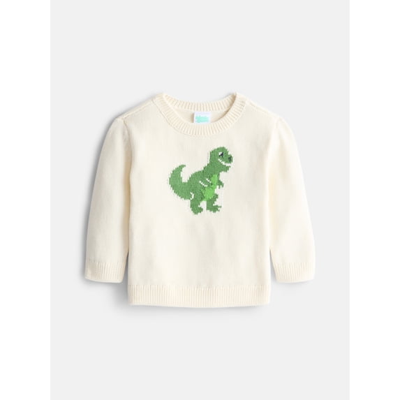 Wonder Nation Baby Boys Crewneck Sweater with Long Sleeves, Sizes 0-24M