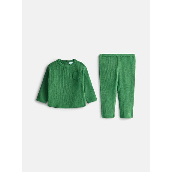 Wonder Nation Baby Boys Sweater Knit Top and Pants Set, 2 Piece, Sizes 0-3M-24M