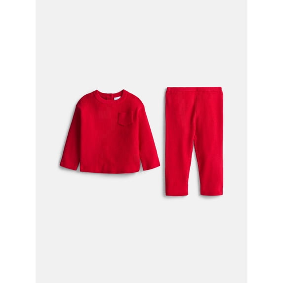 Wonder Nation Baby Boys Sweater Knit Top and Pants Set, 2 Piece, Sizes 0-3M-24M