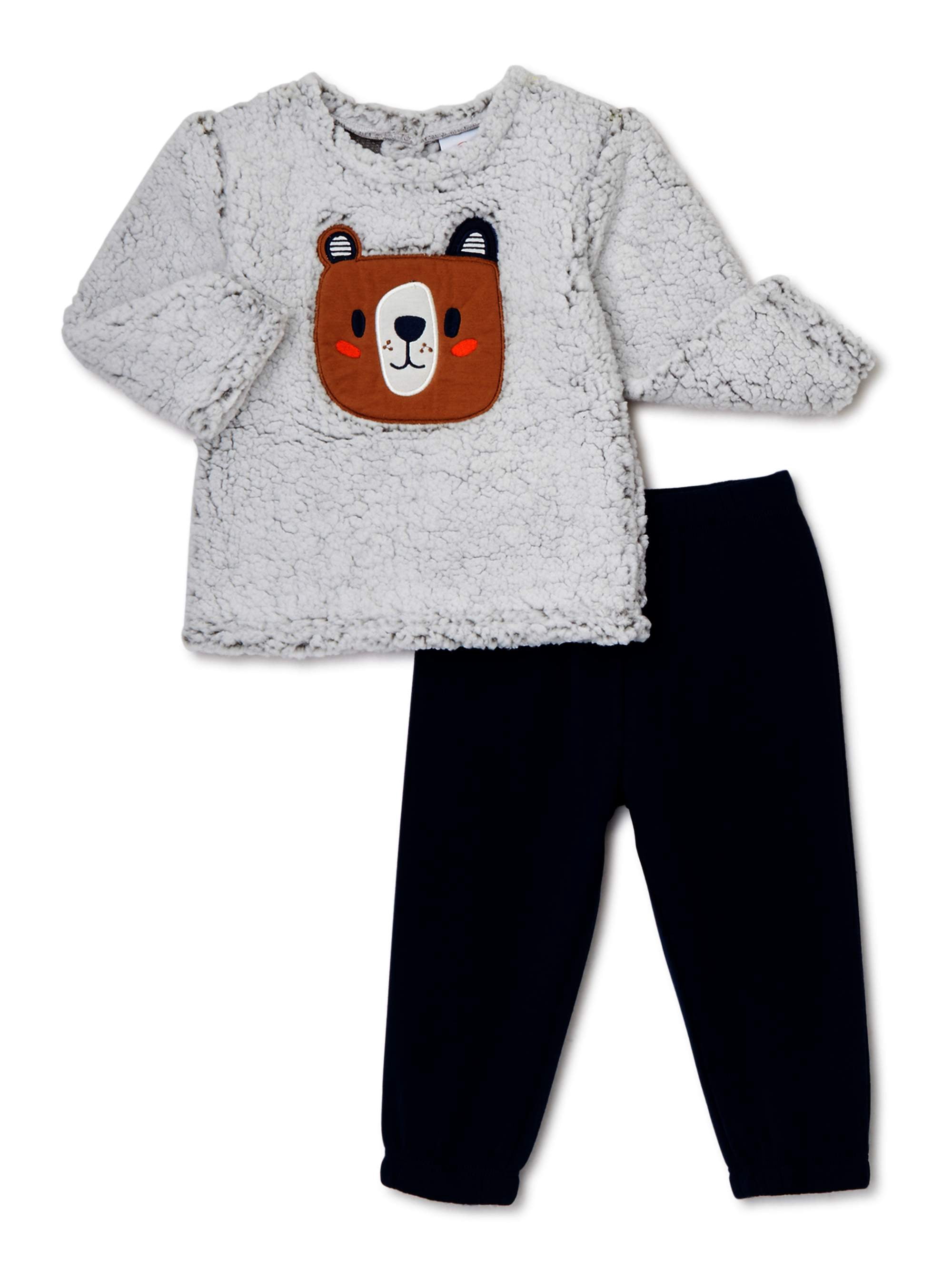 Wonder Nation Baby Boy Sweatshirt and Sweatpants Outfit Set, 2-Piece
