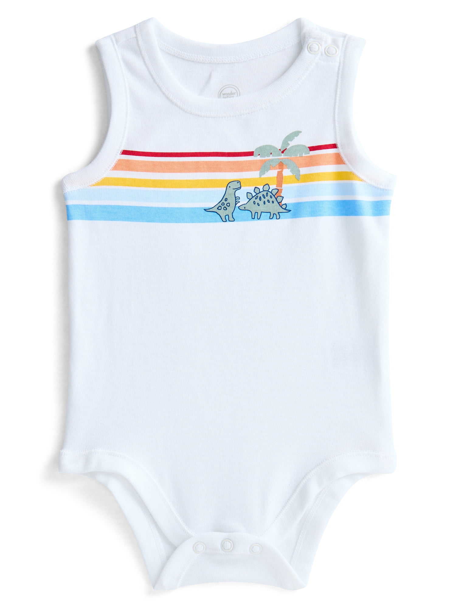 Wonder Nation Baby Boys' Graphic Cotton Tank Bodysuit, Sizes 0M-24M