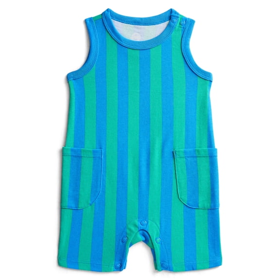 Wonder Nation Baby Boys' Striped Tank Romper, Sizes 0M-24M