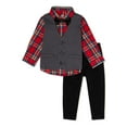 thumbnail image 1 of Wonder Nation Baby Boy & Toddler Boy Button Down Shirts, Vests, & Pants Dressy Outfit Set, 3-Piece (0/3M-5T), 1 of 3