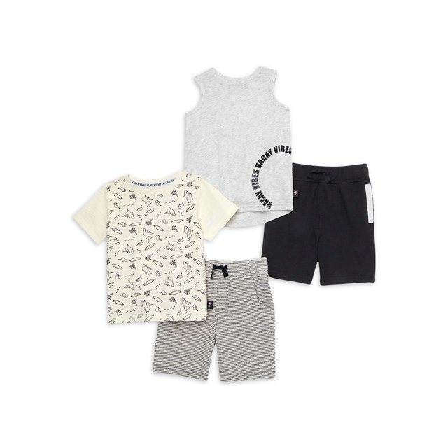 Wonder Nation Baby Boy & Toddler Boy TShirt, Tank & Shorts Outfit Set