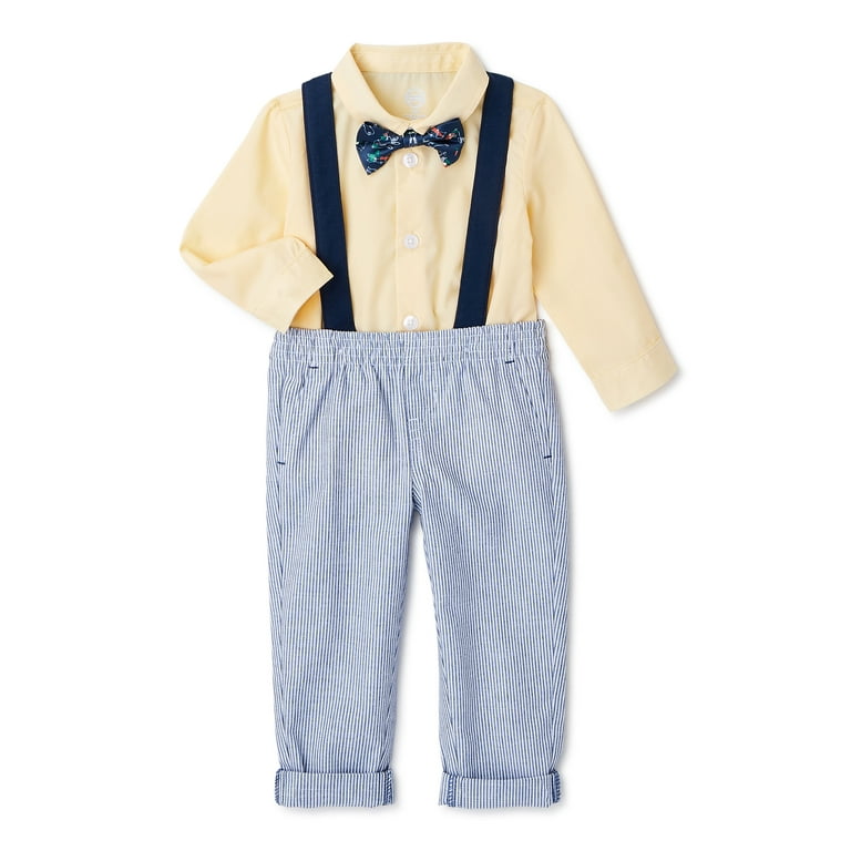Wonder Nation Baby Boy Toddler Boy Woven Shirt, Bowtie