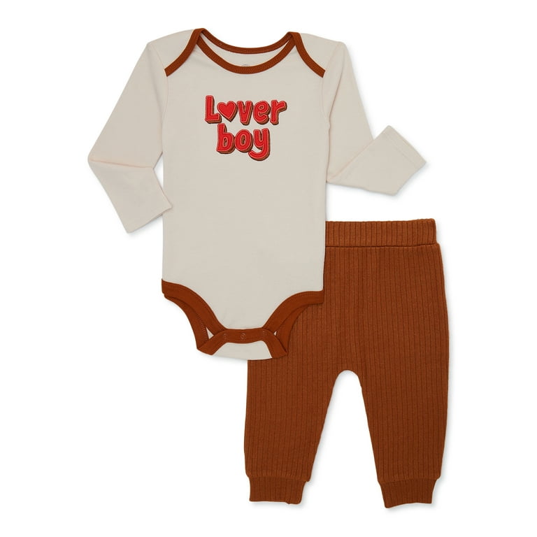 Wonder Nation Baby Boy Valentine s Day Outfit Set 2 Piece Sizes