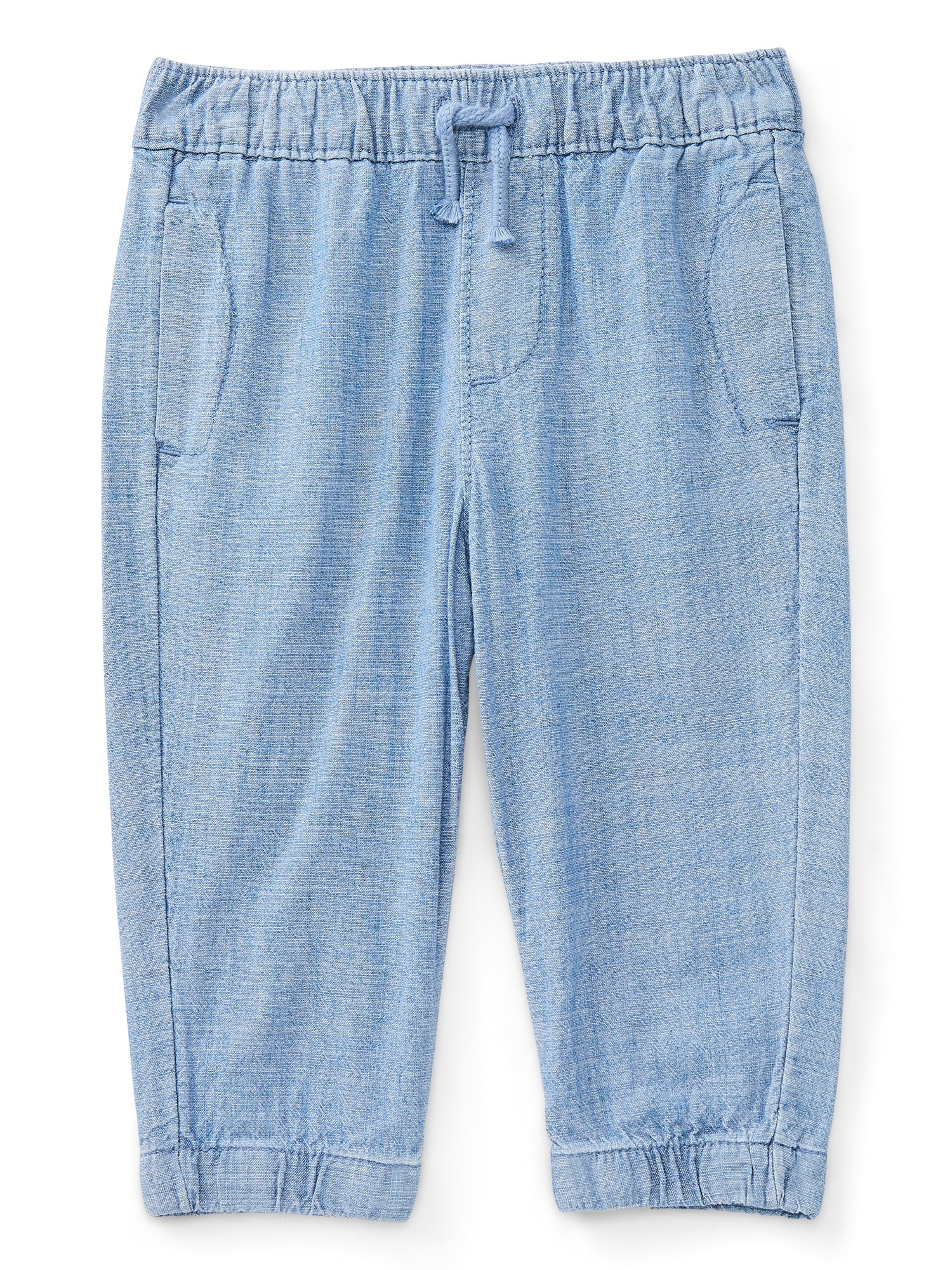 Wonder Nation Baby Boys Cotton Chambray Jogger Pants, Sizes 0M-24M