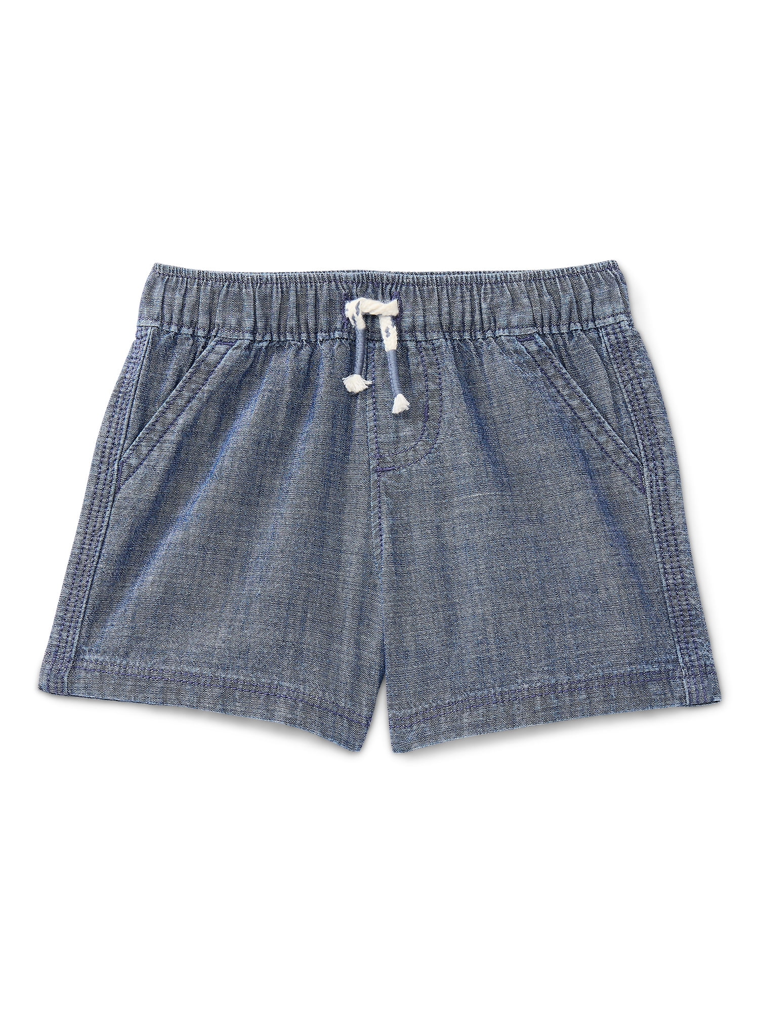 Wonder Nation Baby Boys Cotton Chambray Drawstring Shorts, Sizes 0M-24M