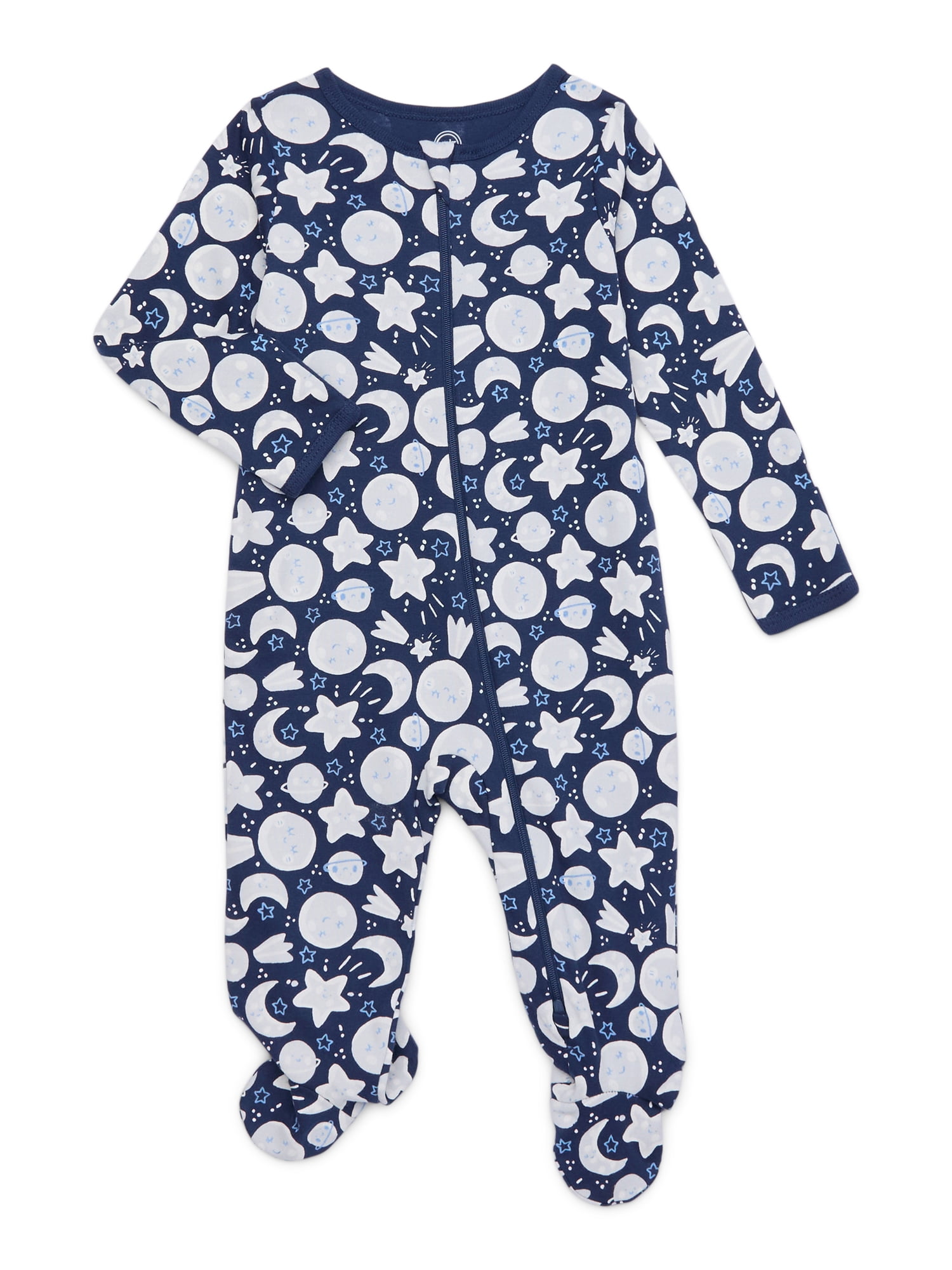 Wonder Nation Baby Unisex Zip Front Footed Sleep N Play Pajamas, Sizes Preemieie-6/9 Months