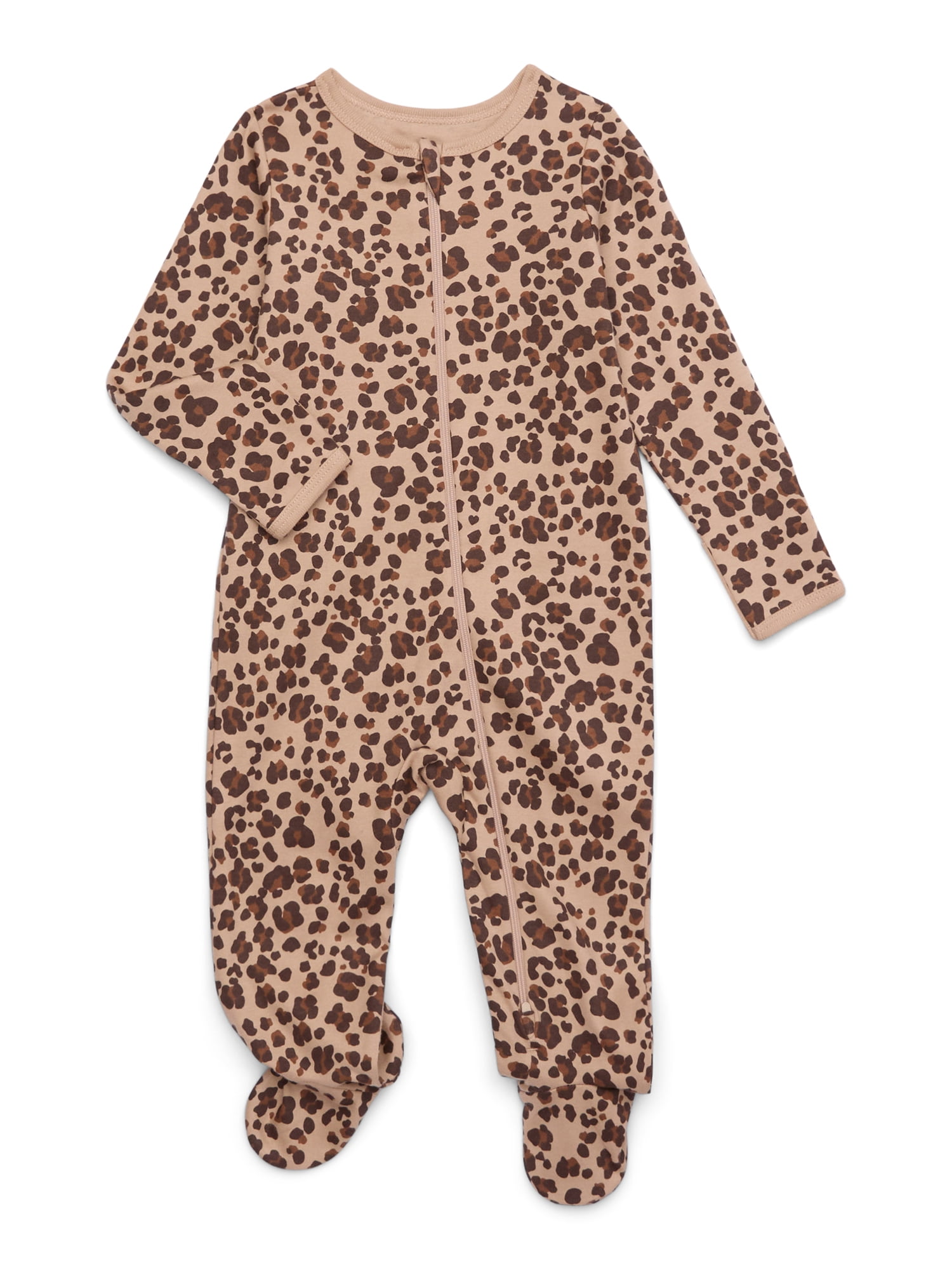Newborn Onesies Wonder Nation Baby Zip Front Footed Pajamas 2-Pack
