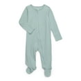 thumbnail image 1 of Wonder Nation Baby Boys or Girls Zip Front Footed Pajamas, Sizes Preemieie-6/9 Months, 1 of 3