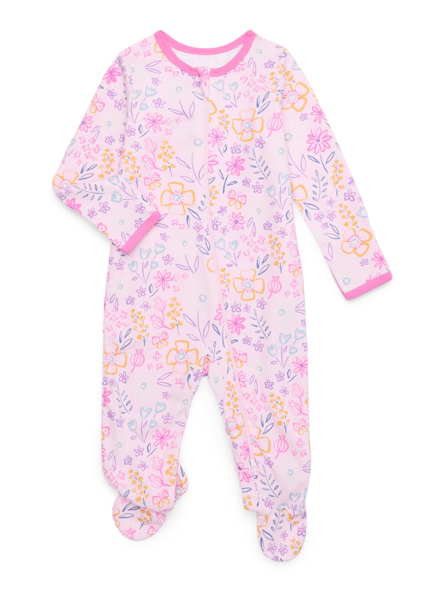 Wonder Nation Baby Unisex Zip Front Footed Sleep N Play Pajamas, Sizes Preemieie-6/9 Months