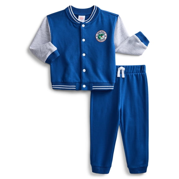 Wonder Nation Baby Boys Varsity Jacket and Jogger Pants Matching Set, 2-Piece, Sizes 0/3M-24M
