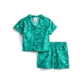 thumbnail image 1 of Wonder Nation Baby Boys Short Sleeve Printed Collared Button Top and Matching Shorts Set, Sizes 0/2M-24M, 1 of 7