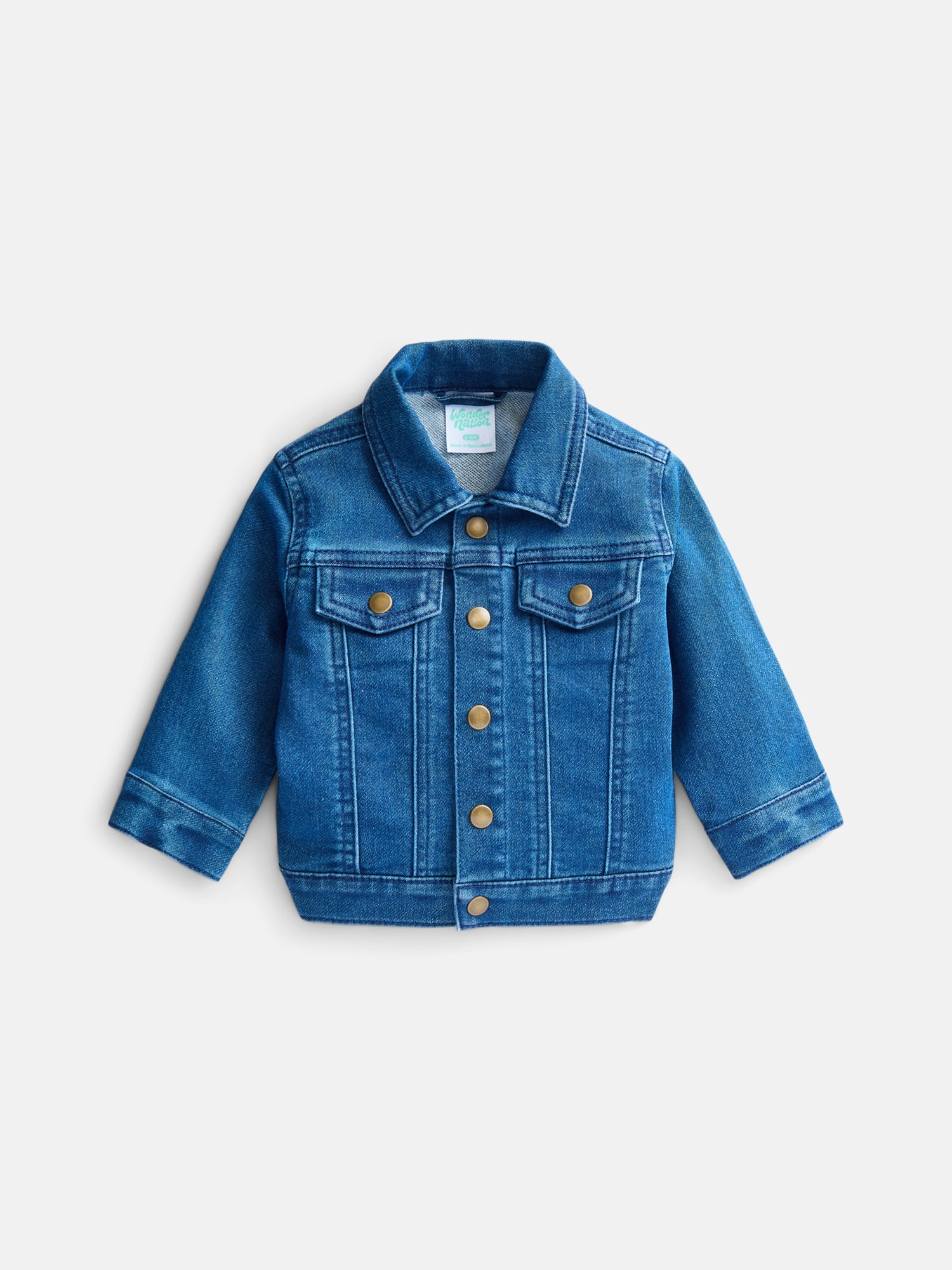 Wonder Nation Baby Denim Jacket with Long Sleeves, Sizes 0/3M-24M