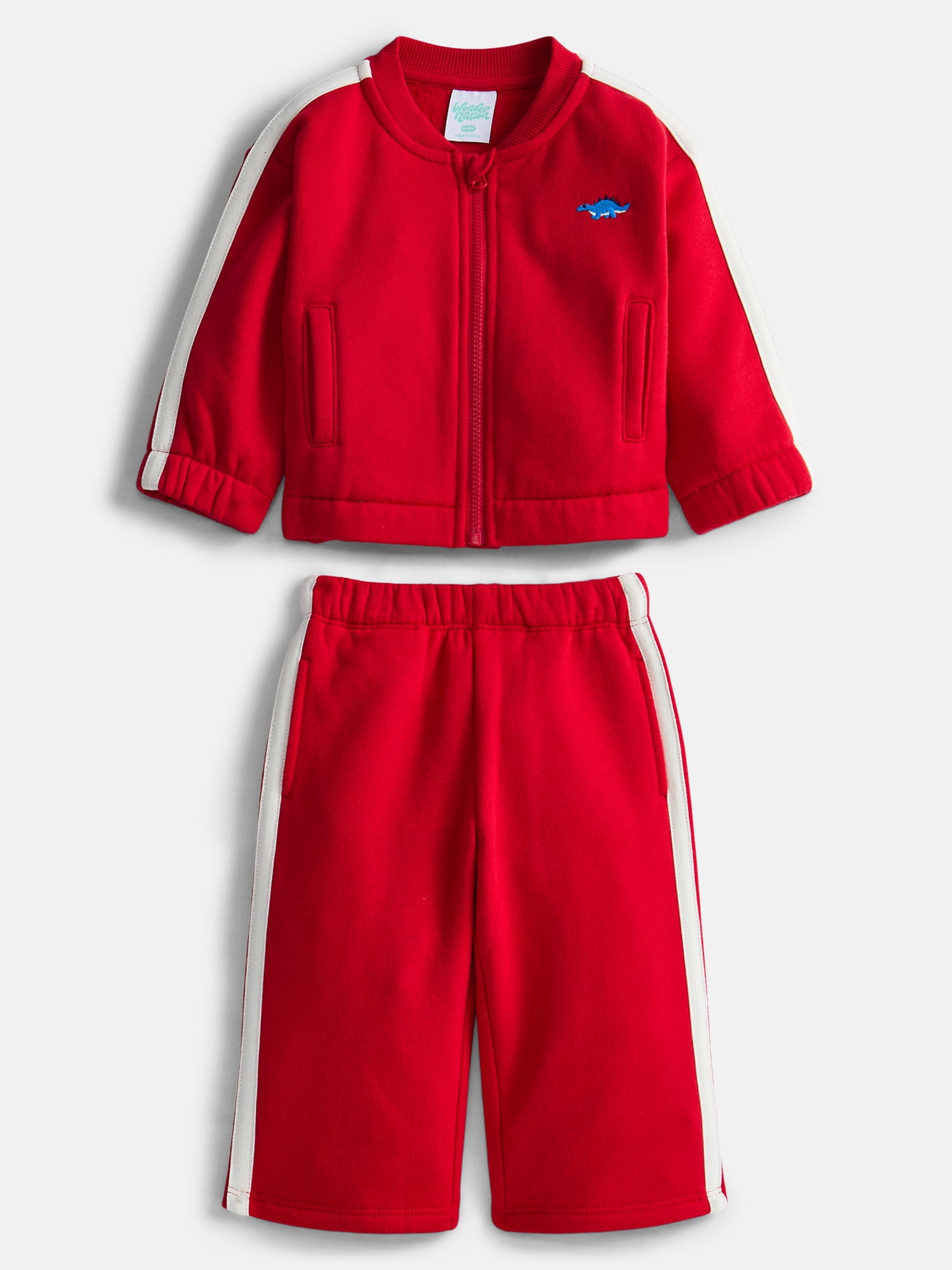 Wonder Nation Baby Boys Long Sleeve Full-Zip Tracksuit, 2 Piece, Sizes 0/3M-24M