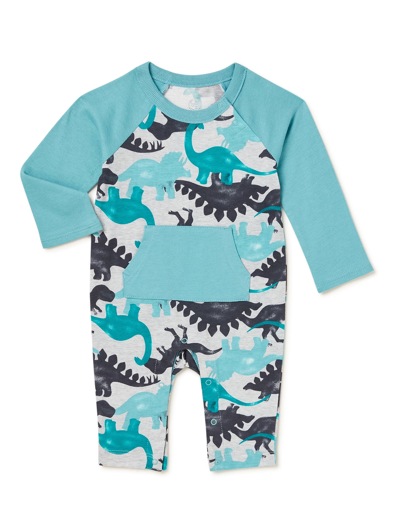 Wonder Nation Baby Boys' Romper with Long Sleeves
