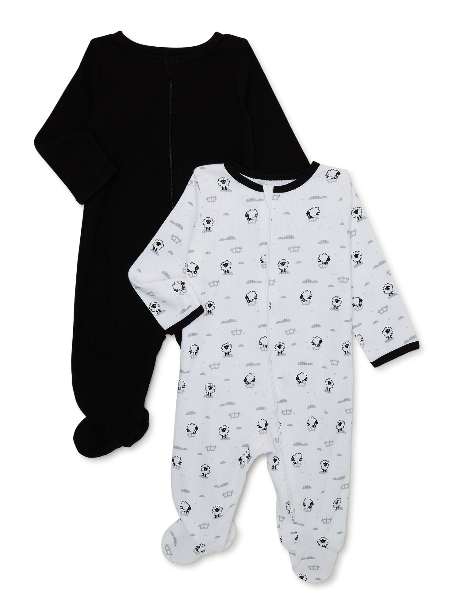 Wonder Nation Baby Boys Sheep Sleep and Play, 2Pack, Sizes 09 Months