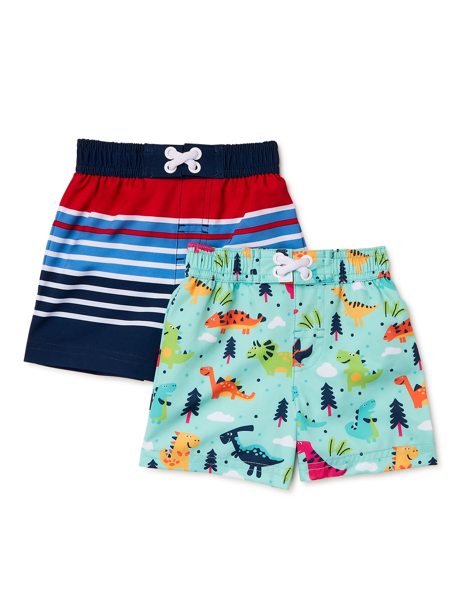 Wonder Nation Baby Boys Swim Trunks, 2Pack, UPF 50+