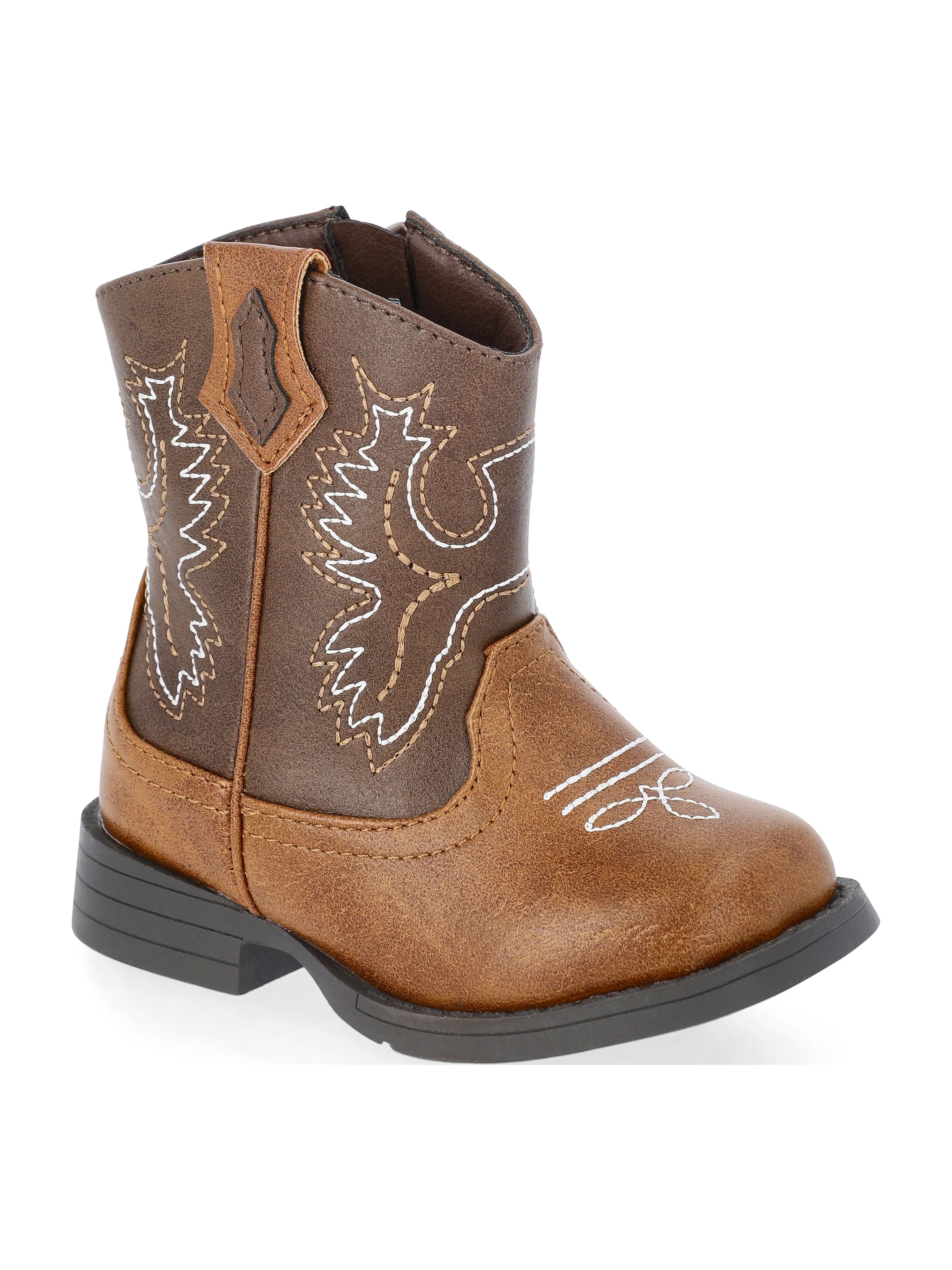 Wonder Nation Baby Boys Faux Leather Western Boots