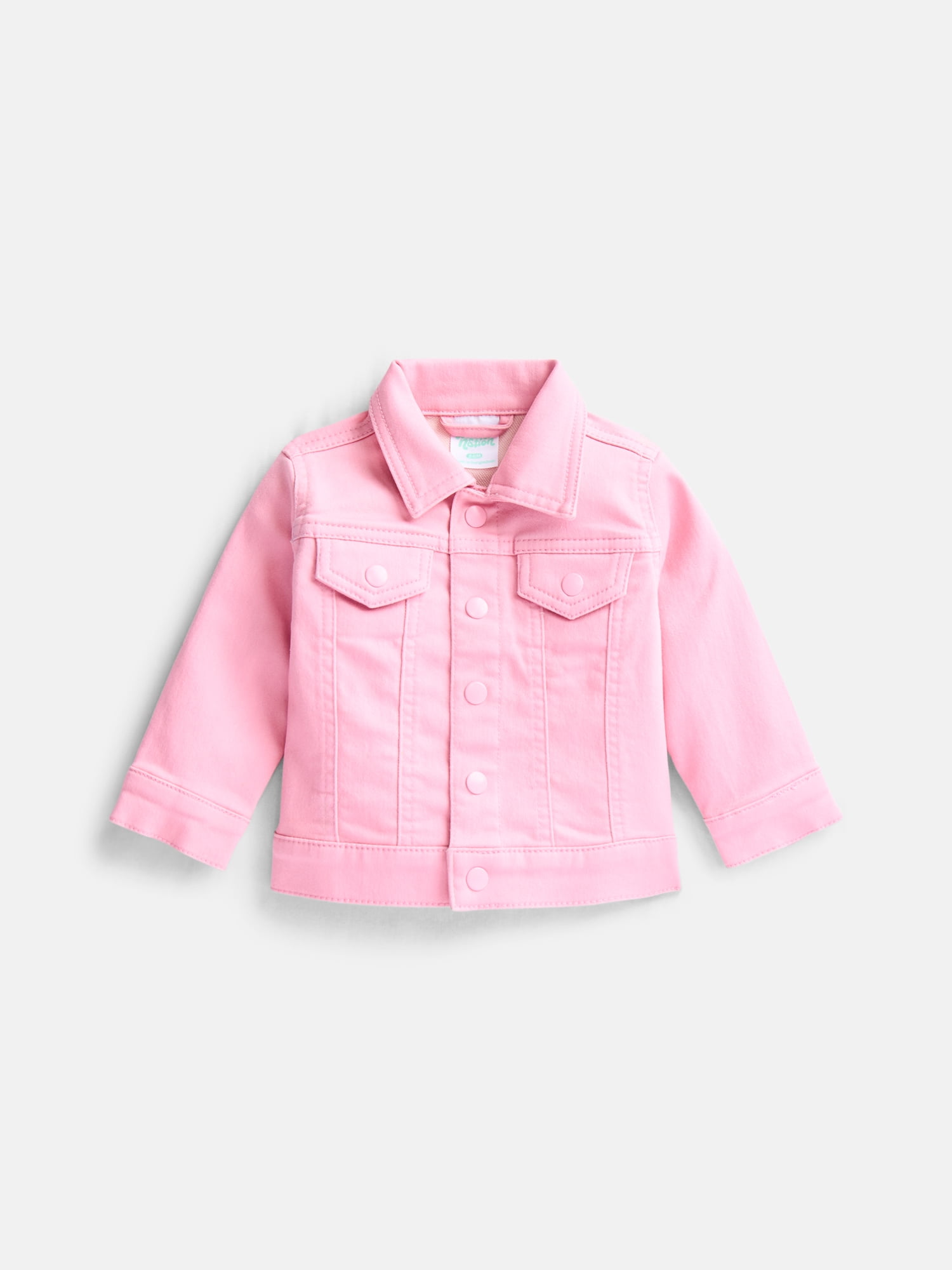 Wonder Nation Baby Girls Denim Jacket with Long Sleeves, Sizes 0/3M-24M