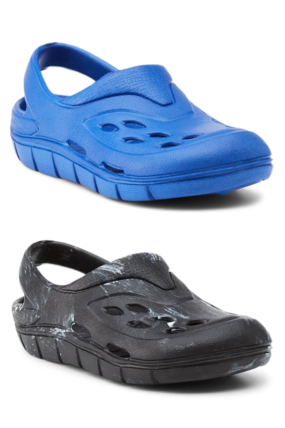 Baby EVA Clogs 2 Pack Black Swirl Blue Sizes 2-6