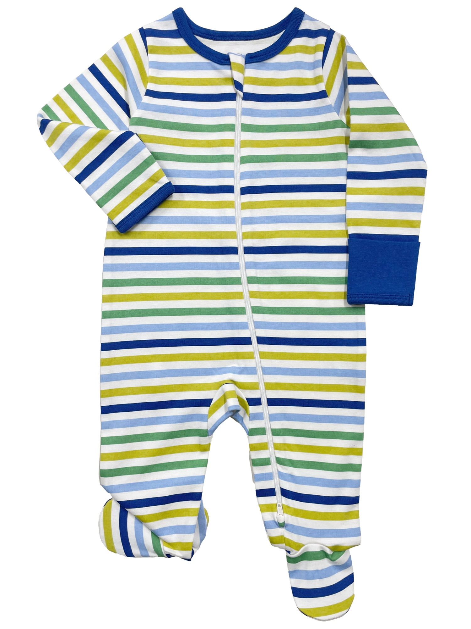 Wonder Nation Baby Unisex Zip Front Footed Sleep N Play Pajamas, Sizes Preemieie-6/9 Months