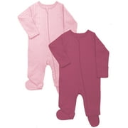 Wonder Nation Baby Gender Neutral Zip Front Footed Sleep N Play Pajamas, 2-Pack, Sizes Preemie-6/9 Months