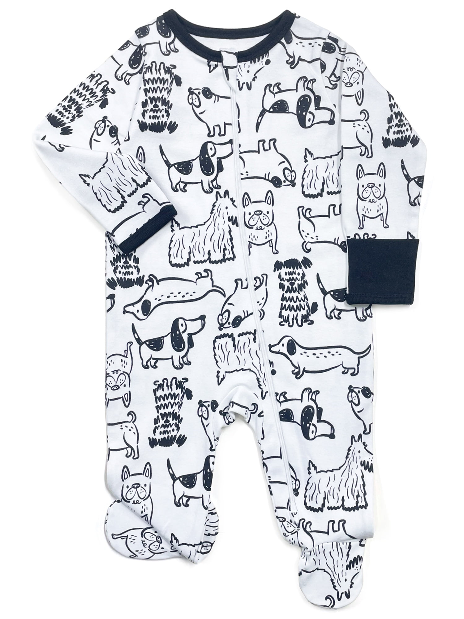 Wonder Nation Baby Unisex Zip Front Footed Sleep N Play Pajamas, Sizes Preemieie-6/9 Months
