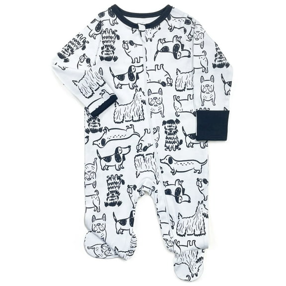 Wonder Nation Baby Gender Neutral Zip Front Footed Sleep N Play Pajamas, Sizes Preemieie-6/9 Months