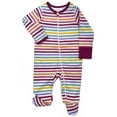 thumbnail image 1 of Wonder Nation Baby Unisex Zip Front Footed Sleep N Play Pajamas, Sizes Preemieie-6/9 Months, 1 of 3
