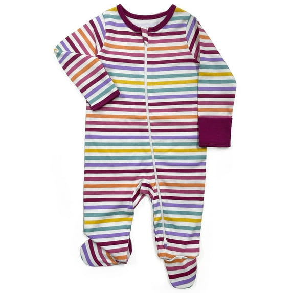Wonder Nation Baby Boys or Girls Zip Front Footed Pajamas, Sizes Preemieie-6/9 Months