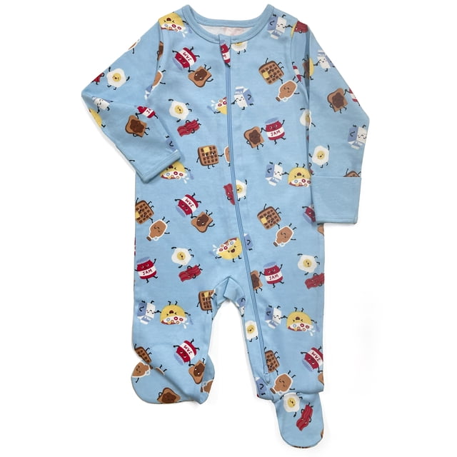 Wonder Nation Baby Unisex Zip Front Footed Sleep N Play Pajamas, Sizes Preemieie-6/9 Months